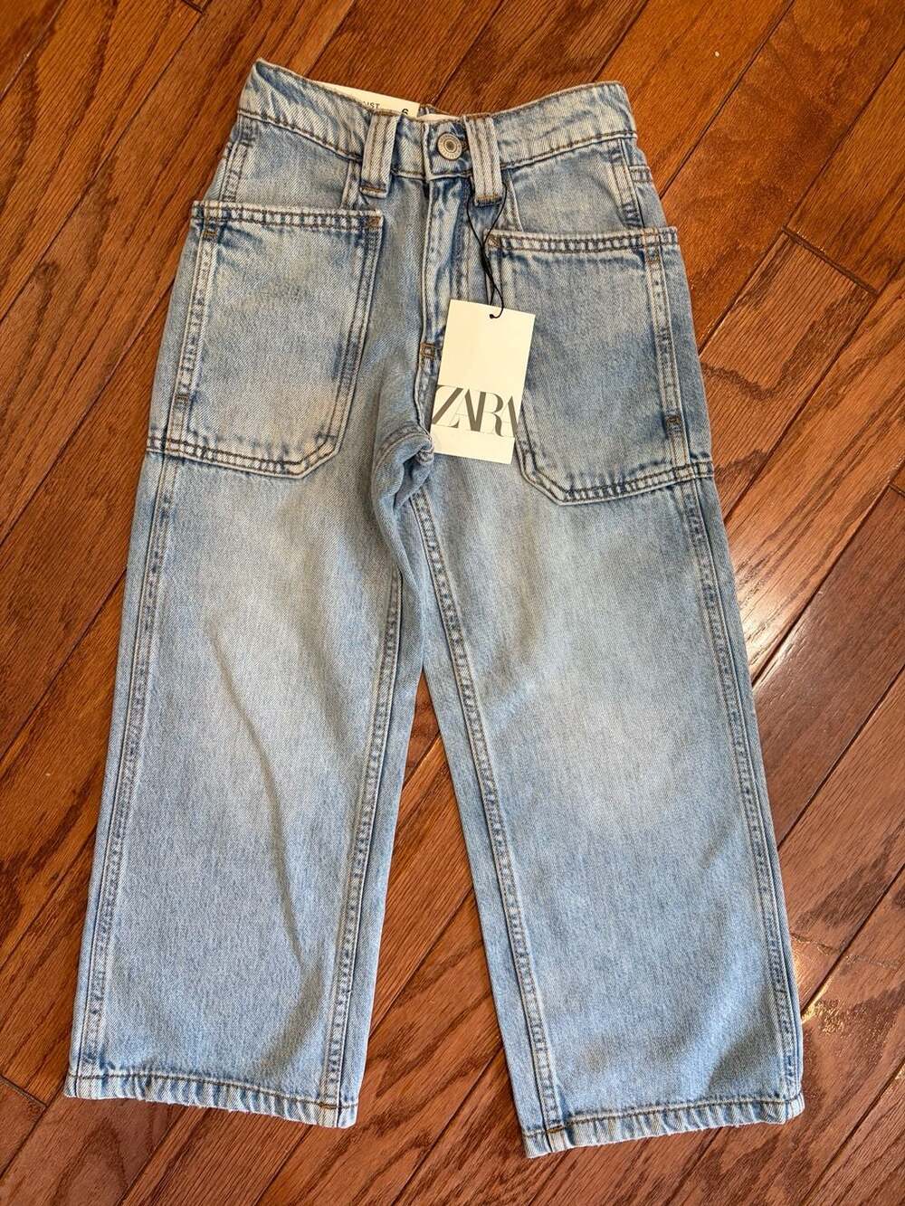 Zara Fluid Denim Pants Light Wash Wide Leg Jeans Size 6
